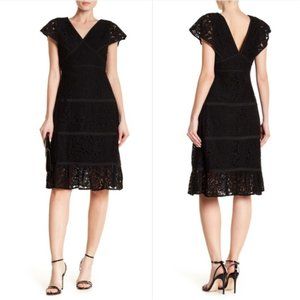 Nanette Lepore Lace Cap Sleeve Tiered Calypso Dress